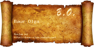 Baur Olga névjegykártya